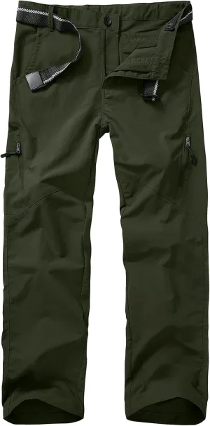 Kids Cargo Hiking Pants Boys Girls Youth Casual Lightweight Quick Dry Waterproof Outdoor Scout Uniform Pants