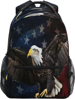 Kigai American Flag Falcon Travel Backpack for Men and Women Lightweight College Laptop Backpack Business Computer Bag Shoulder Bag Casual Daypack
