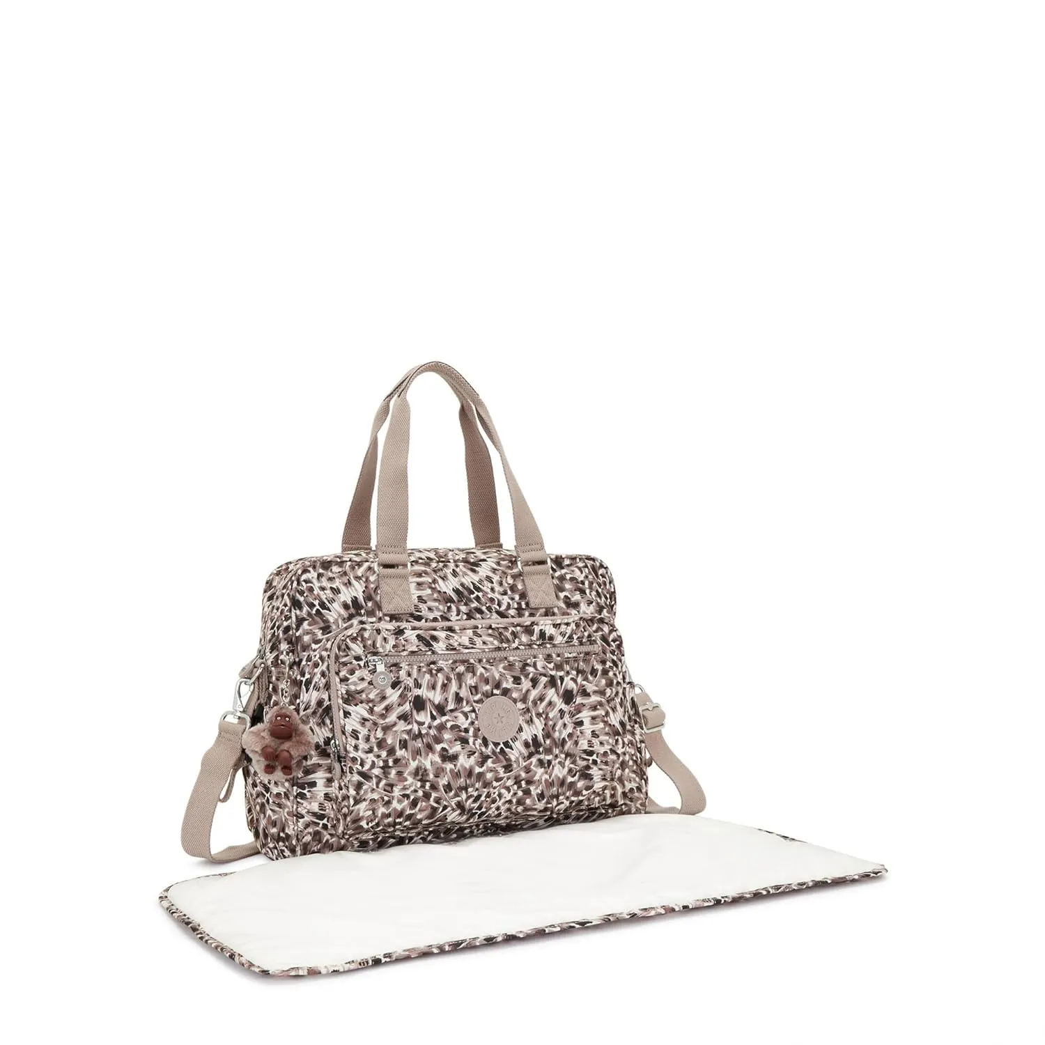 Kipling Alanna Printed Diaper Bag Leopard Feathers