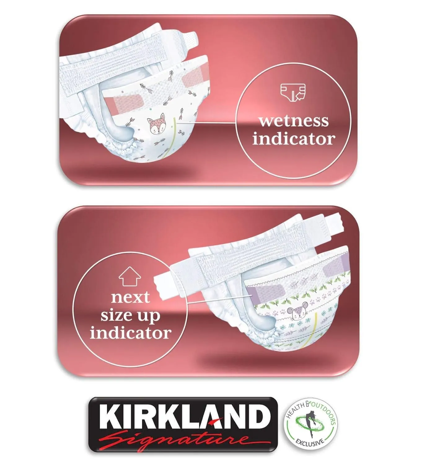 Kirkland Signature Diapers Size 1 (Up to 14 Pounds) 192 Count W/Exclusive Health and Outdoors Wipes