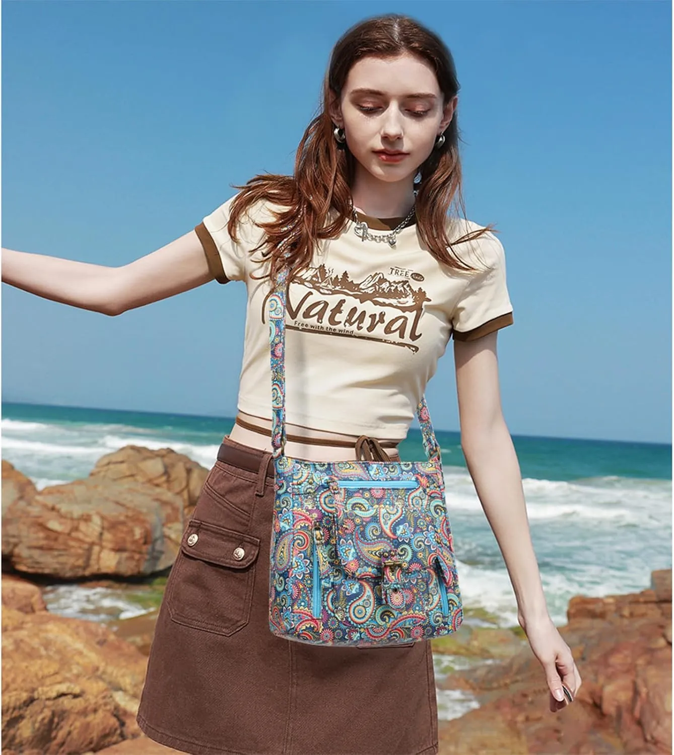 KL928 Crossbody Bags for Women, Multi Pocket Shoulder Bags, Medium PU Leather Cross Body Purses