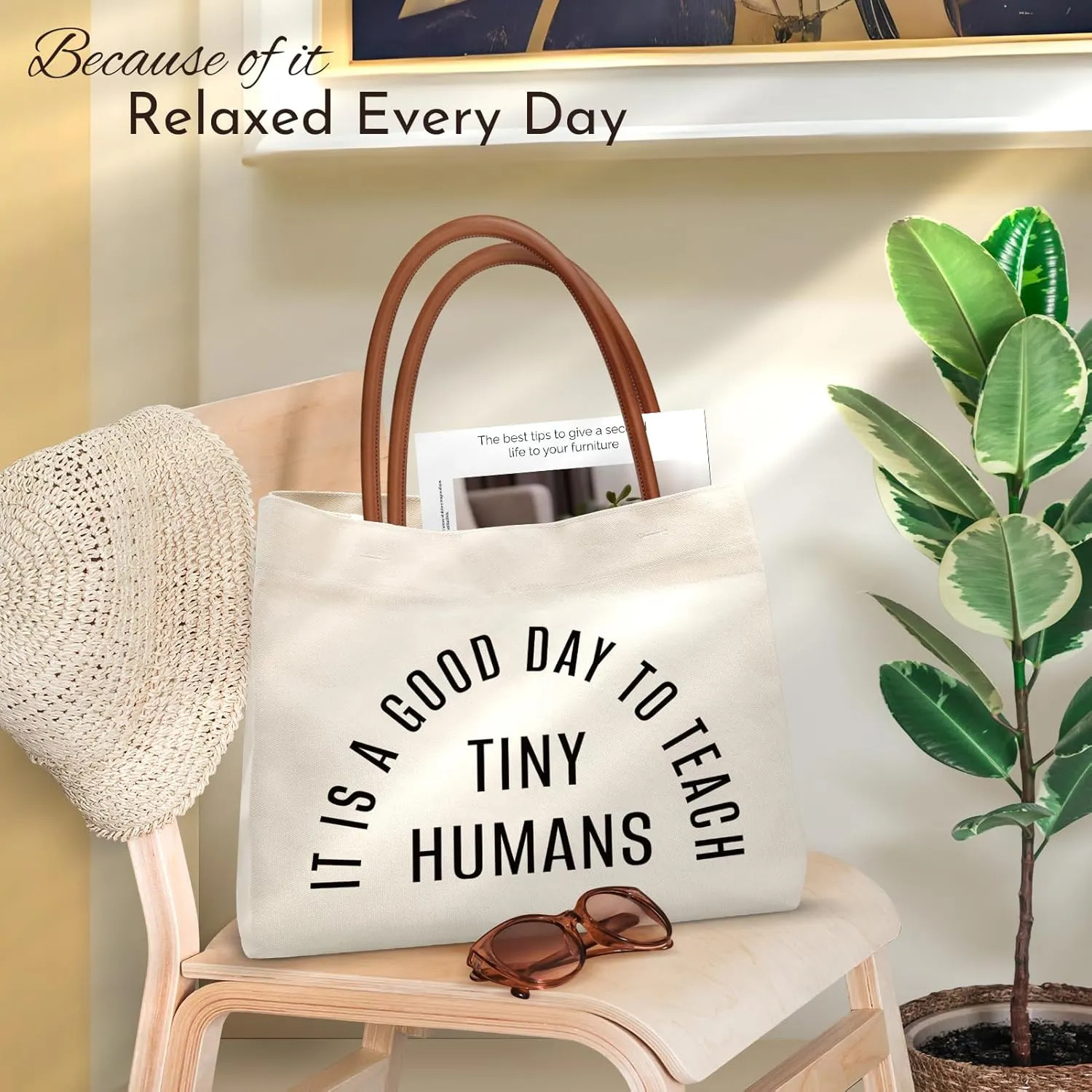 KLL Teacher Gifts Canvas Tote Bags: Teacher Appreciation Gifts, Teacher Christmas Birthday Gifts - Reusable Grocery Bags