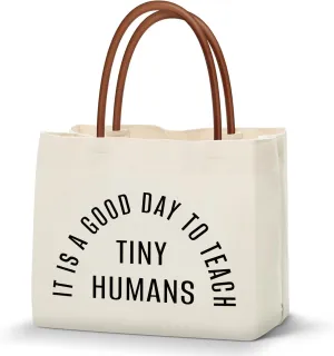 KLL Teacher Gifts Canvas Tote Bags: Teacher Appreciation Gifts, Teacher Christmas Birthday Gifts - Reusable Grocery Bags