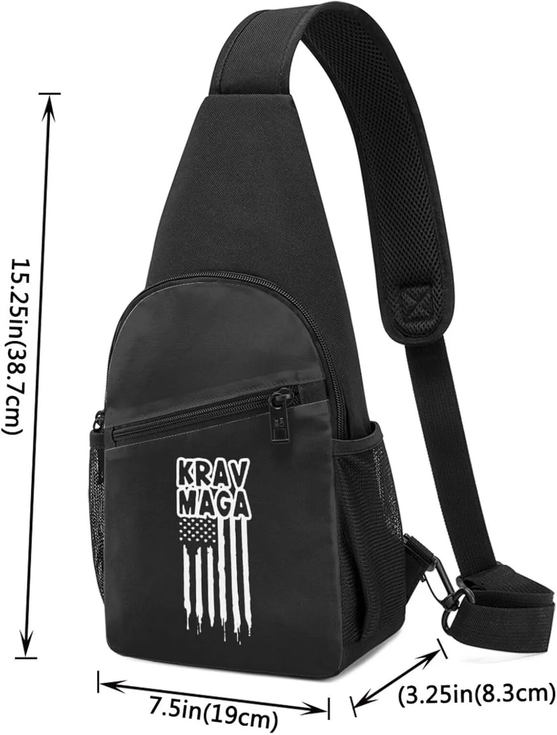 Krav Maga American Flag Unisex Chest Bag Lightweight Crossbody Shoulder Bag Travel Pocket