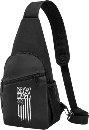 Krav Maga American Flag Unisex Chest Bag Lightweight Crossbody Shoulder Bag Travel Pocket