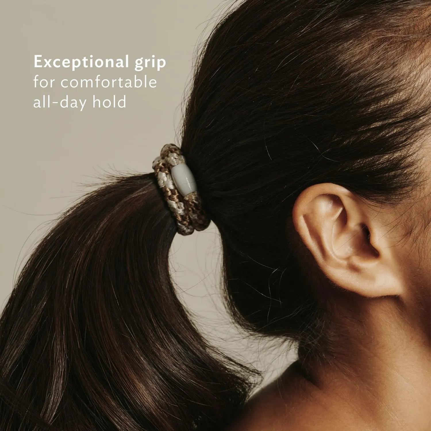 L. Erickson Grab & Go Pony Tube - Daily Neutral - 15 Pack Ponytail Holder Hair Ties