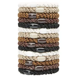 L. Erickson Grab & Go Pony Tube - Daily Neutral - 15 Pack Ponytail Holder Hair Ties