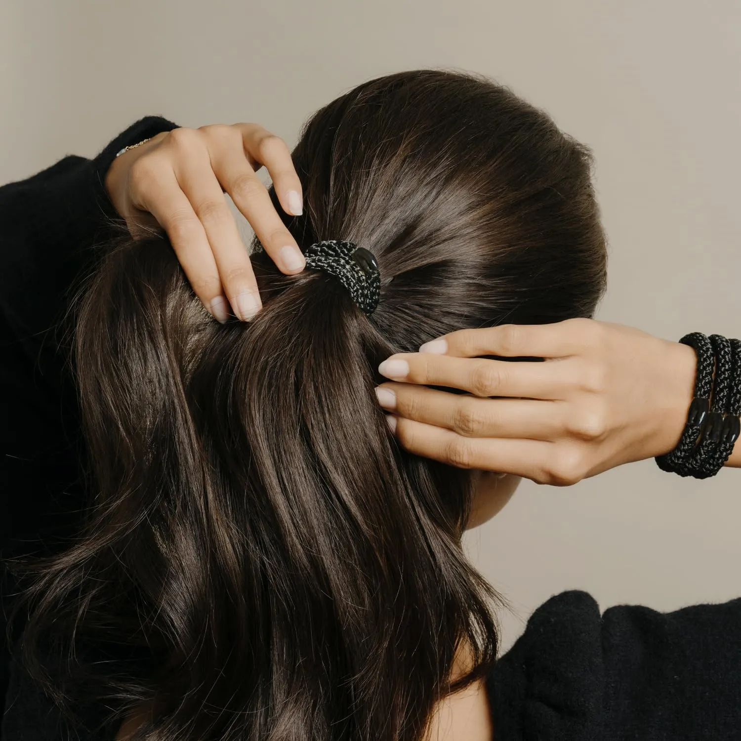 L. Erickson Grab & Go Pony Tube - Daily Neutral - 15 Pack Ponytail Holder Hair Ties
