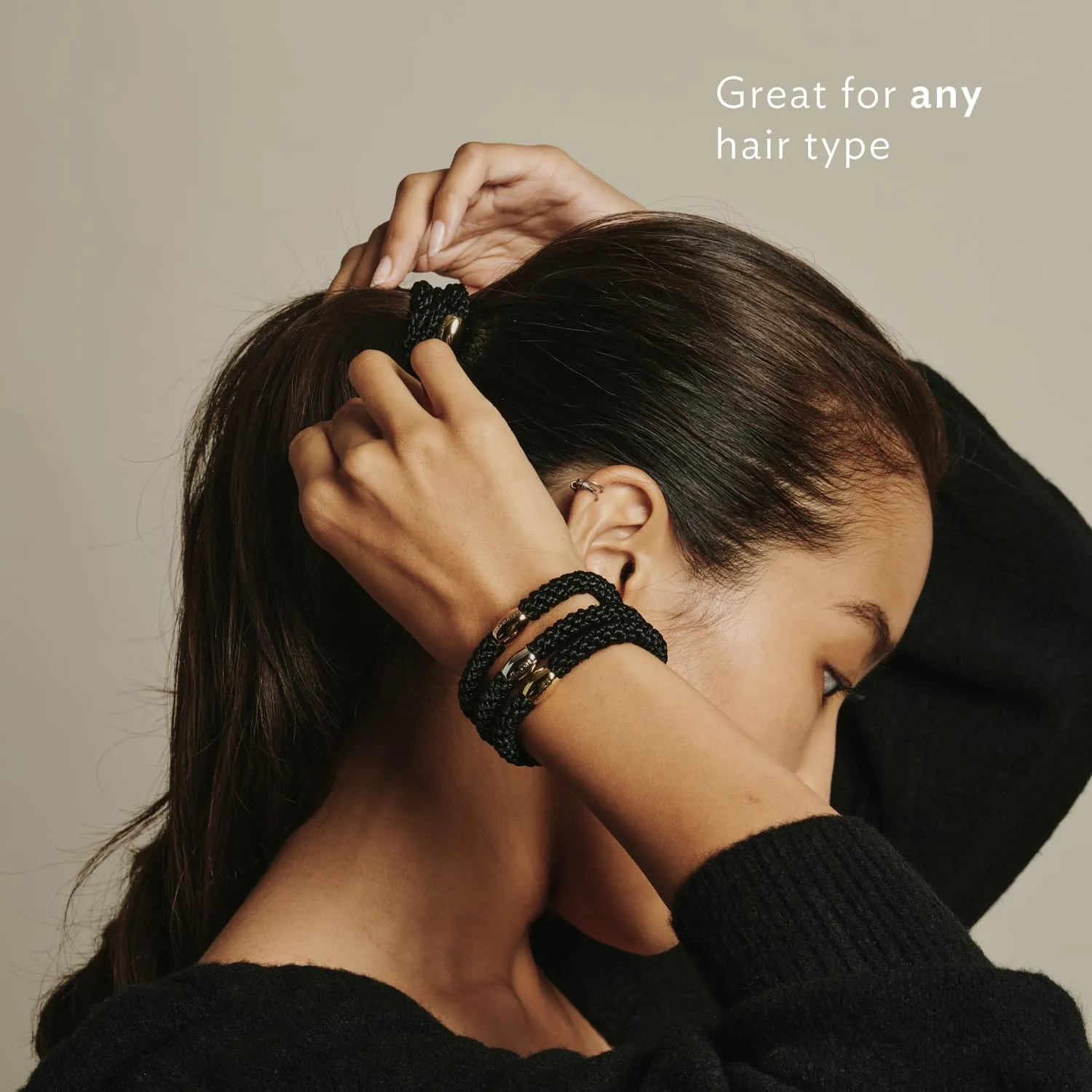L. Erickson Grab & Go Pony Tube - Daily Neutral - 15 Pack Ponytail Holder Hair Ties