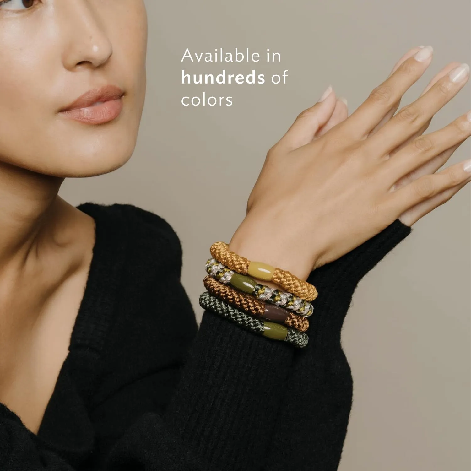 L. Erickson Grab & Go Pony Tube - Daily Neutral - 15 Pack Ponytail Holder Hair Ties