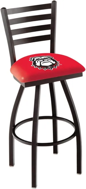L014 Georgia Bulldog 25" Swivel Counter Stool with Black Wrinkle Finish