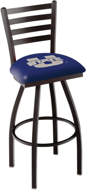 L014 Utah State 25" Swivel Counter Stool with Black Wrinkle Finish