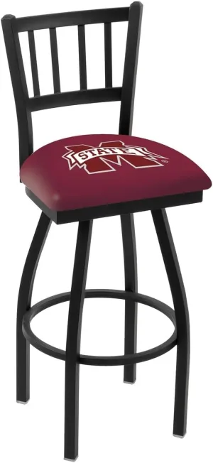 L018 Mississippi State 36" Swivel Bar Stool with Black Wrinkle Finish