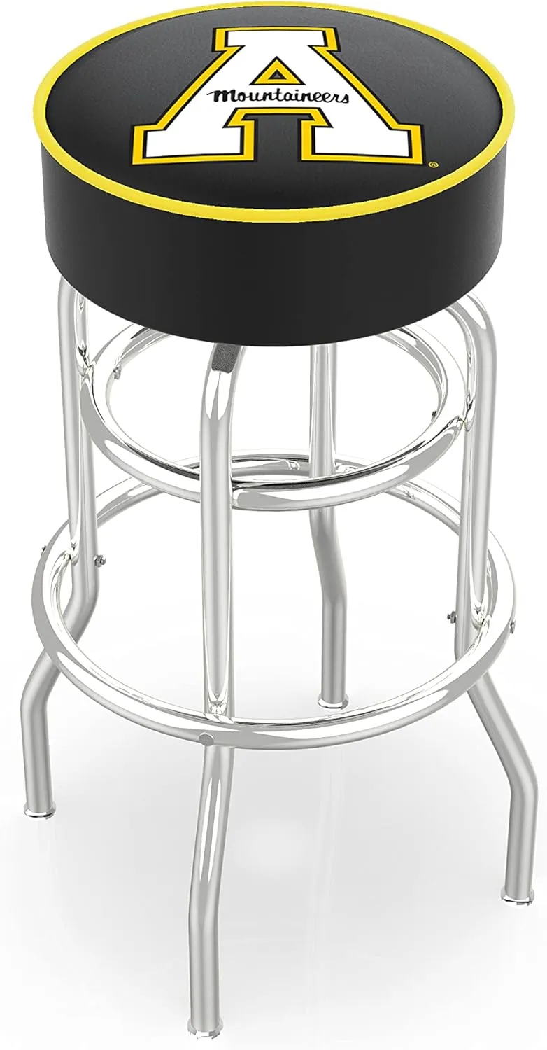 L7C1 Appalachian State 25" Double-Ring Swivel Counter Stool with Chrome Finish