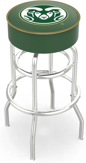 L7C1 Colorado State 25" Double-Ring Swivel Counter Stool with Chrome Finish