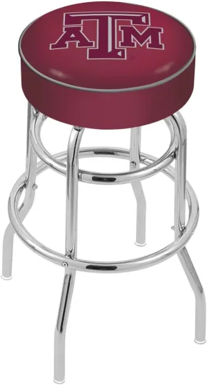 L7C1 Texas A&M 25" Double-Ring Swivel Counter Stool with Chrome Finish