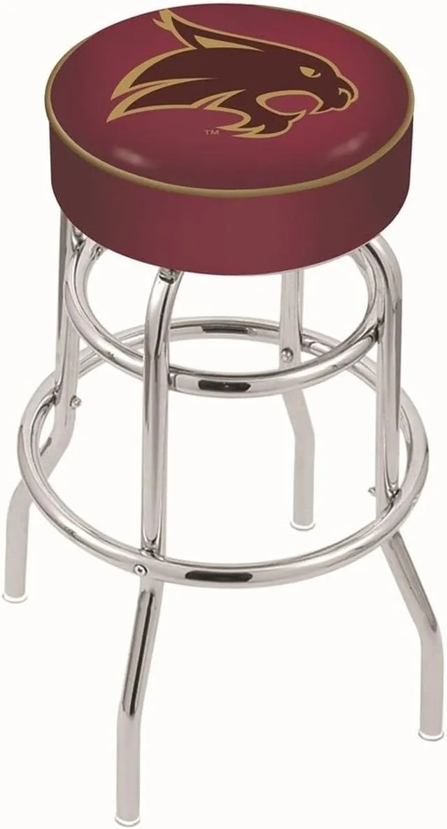 L7C1 Texas State 30" Double-Ring Swivel Bar Stool with Chrome Finish
