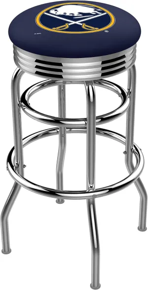 L7C3C Buffalo Sabres 30" Double-Ring Swivel Bar Stool with Chrome Finish