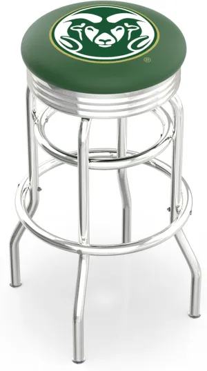 L7C3C Colorado State 25" Double-Ring Swivel Counter Stool with Chrome Finish