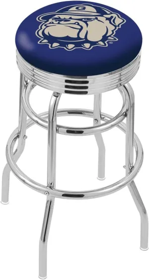 L7C3C Georgetown 25" Double-Ring Swivel Counter Stool with Chrome Finish