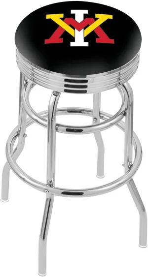 L7C3C Virginia Military Institute 25" Double-Ring Swivel Counter Stool with Chrome Finish