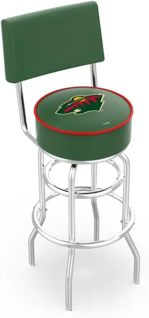 L7C4 Minnesota Wild 25" Double-Ring Swivel Counter Stool with Chrome Finish
