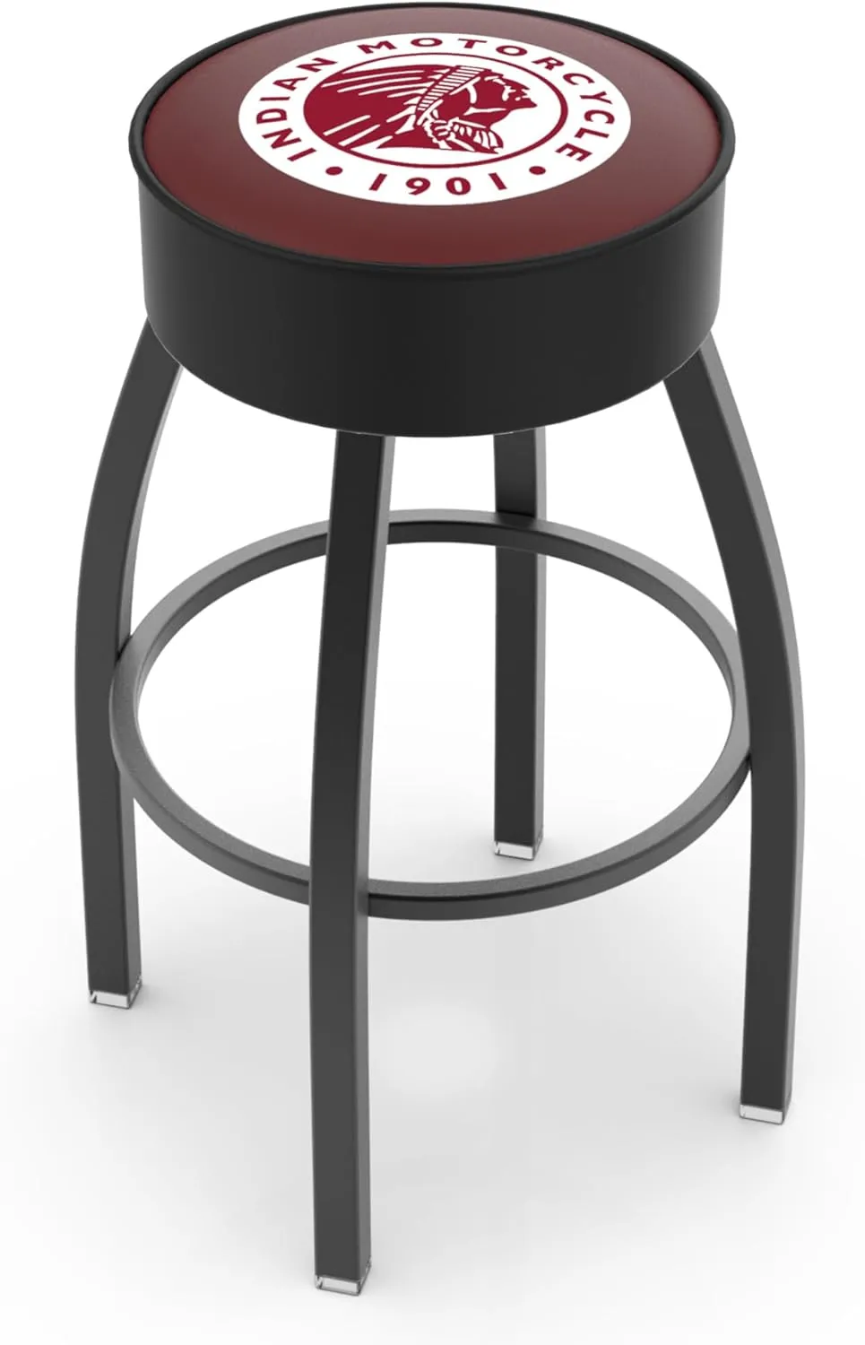 L8B1 Indian Motorcycle 30" Swivel Bar Stool with Black Wrinkle Finish