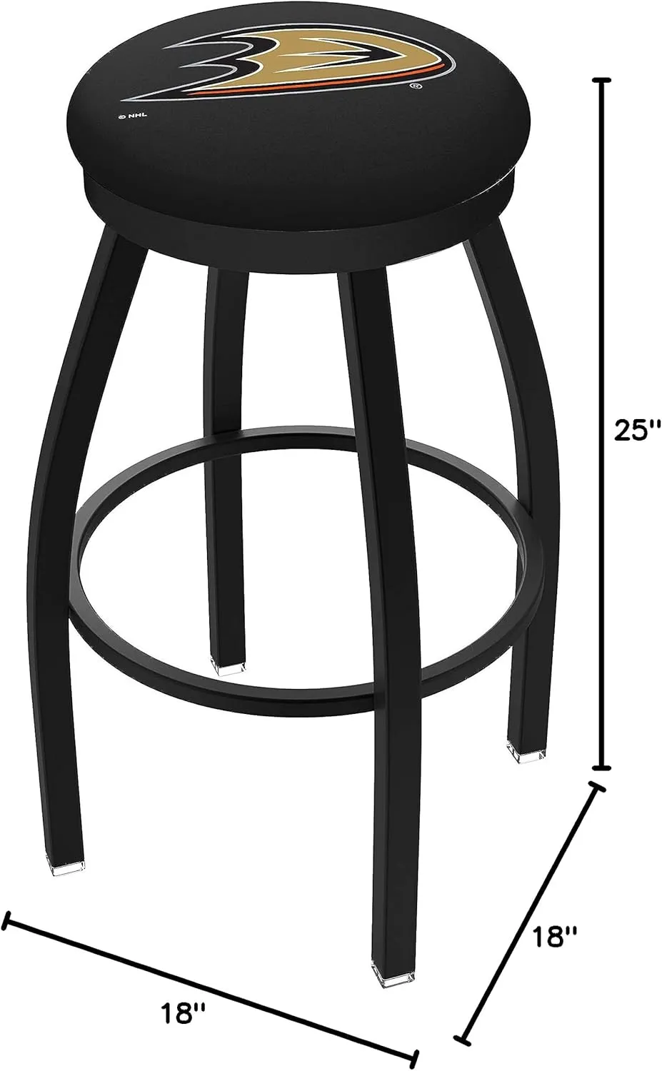 L8B2B Anaheim Ducks 25" Swivel Counter Stool with Black Wrinkle Finish