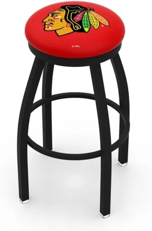 L8B2B Chicago Blackhawks 30" Swivel Bar Stool with Black Wrinkle Finish