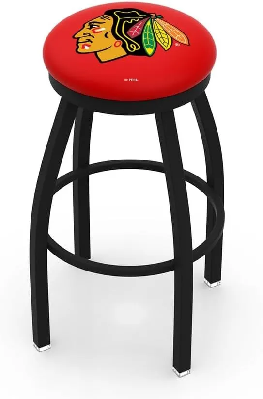 L8B2B Chicago Blackhawks 30" Swivel Bar Stool with Black Wrinkle Finish