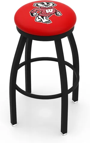 L8B2B Wisconsin Badger 25" Swivel Counter Stool with Black Wrinkle Finish