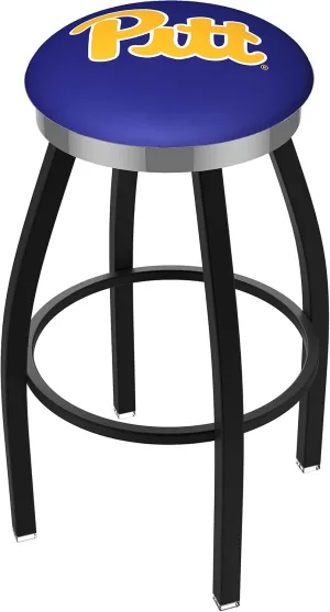 L8B2C Pitt 25" Swivel Counter Stool with a Black Wrinkle and Chrome Finish