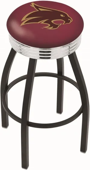 L8B3C Texas State 30" Swivel Bar Stool with a Black Wrinkle and Chrome Finish