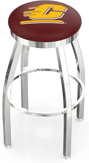 L8C2C - Chrome Central Michigan Swivel Bar Stool with Accent Ring by The Holland Bar Stool Company