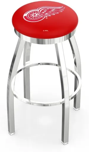L8C2C Detroit Red Wings 30" Swivel Bar Stool with Chrome Finish
