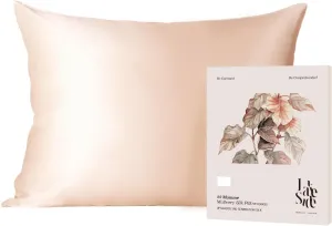 Lakeside Silk 100% Pure Mulberry Silk Pillowcase - 22 Momme 6A Grade - Nighttime Skincare & Hair Care Hydrating Pillow Cover - Sponge Wash Bag Included - Best Gift (Afterglow, Standard (20"x26"))