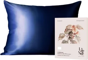 Lakeside Silk 100% Pure Mulberry Silk Pillowcase - 22 Momme 6A Grade - Nighttime Skincare & Hair Care Hydrating Pillow Cover - Sponge Wash Bag Included - Best Gift (Poseidon, Queen (20"x30"))