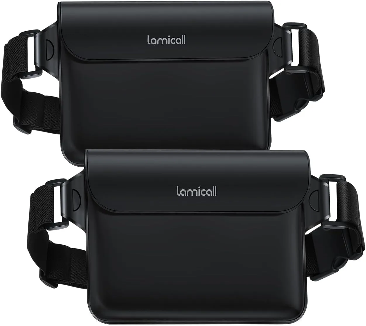 Lamicall Waterproof Fanny Pack - [2Pack] [Easy Handling] Dry Bags Waterproof Pouch with Elastic Waist Strap for Swimming, Beach, Kayaking, Cruise Ship Essentials, 8.7” for iPhone 16 15 14 13 Pro Max