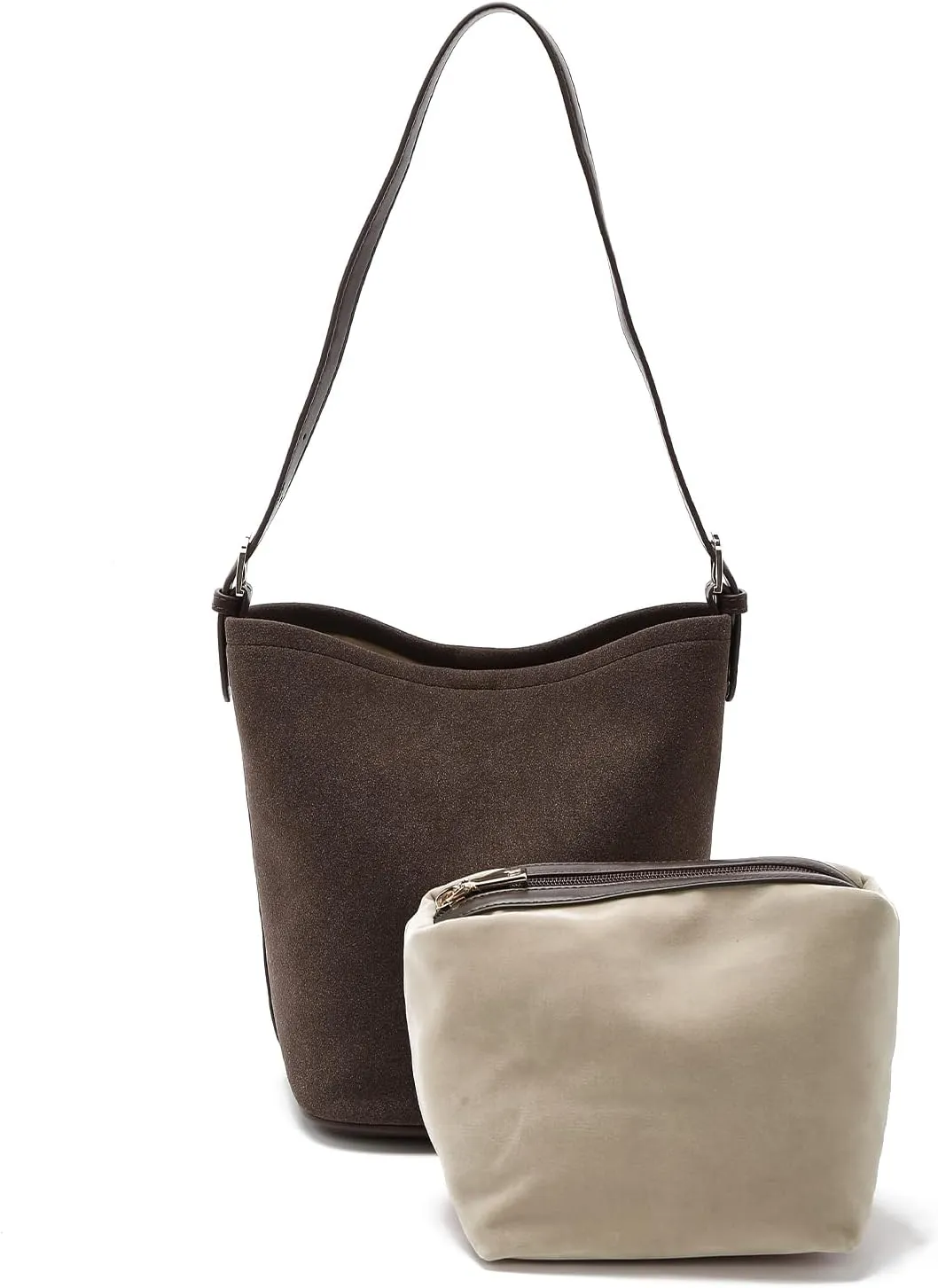 LAORENTOU Canvas Designer Shoulder Bag for Women, Bucket Crossbody Bag for Ladies, Large Capacity Tote Bag