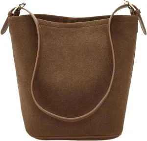 LAORENTOU Canvas Designer Shoulder Bag for Women, Bucket Crossbody Bag for Ladies, Large Capacity Tote Bag