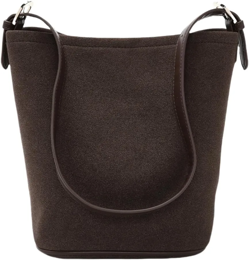 LAORENTOU Canvas Designer Shoulder Bag for Women, Bucket Crossbody Bag for Ladies, Large Capacity Tote Bag