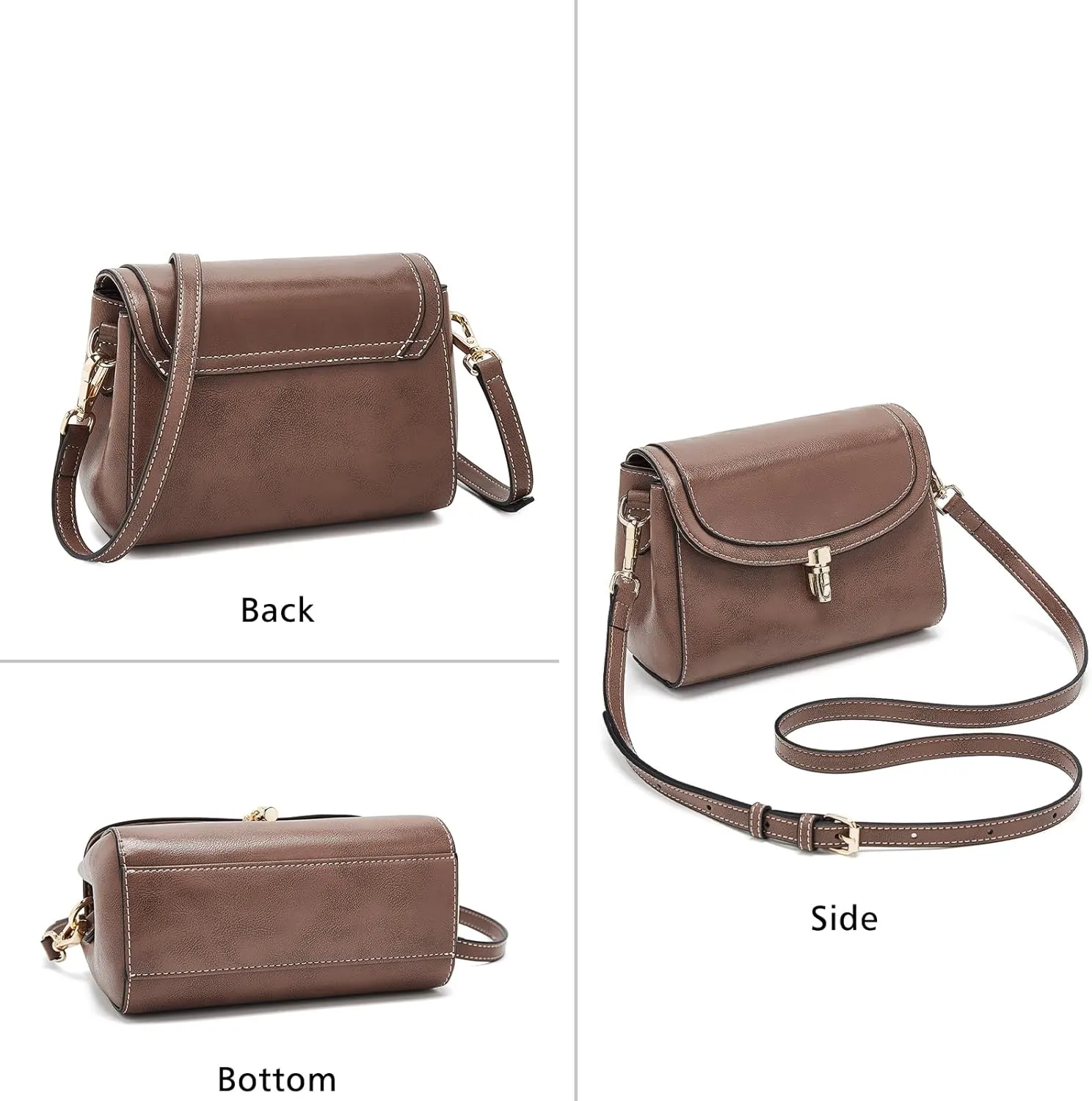 LAORENTOU Vegan Leather Top-handle Crossbody Bag for Women Satchel Trendy Handbags Printed Purse