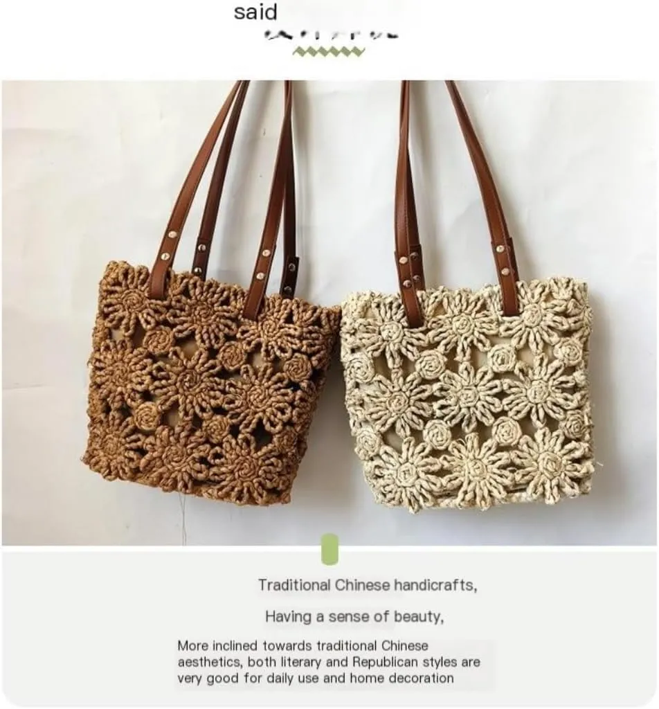 Large capacity Bag New Hand-woven Straw Bag Hollow Bucket Bag Corn Husk Braid Sewn Handbag In Stock Ladies shoulder Bag