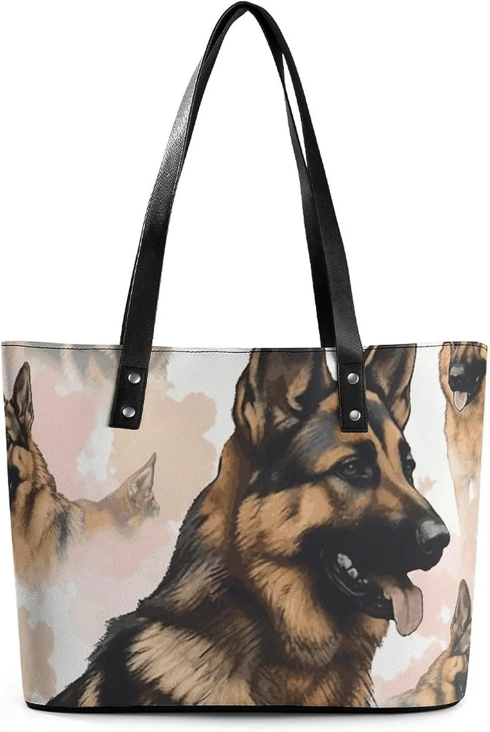 Large Grocery Bags Beach Tote German Shepherd Dog Lovers Bag for Women Shoulder Bag for Travel Work Handbag
