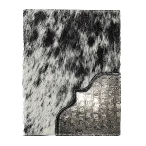 Large Notepad Cover - Black & White w/ Smoke Show Croc