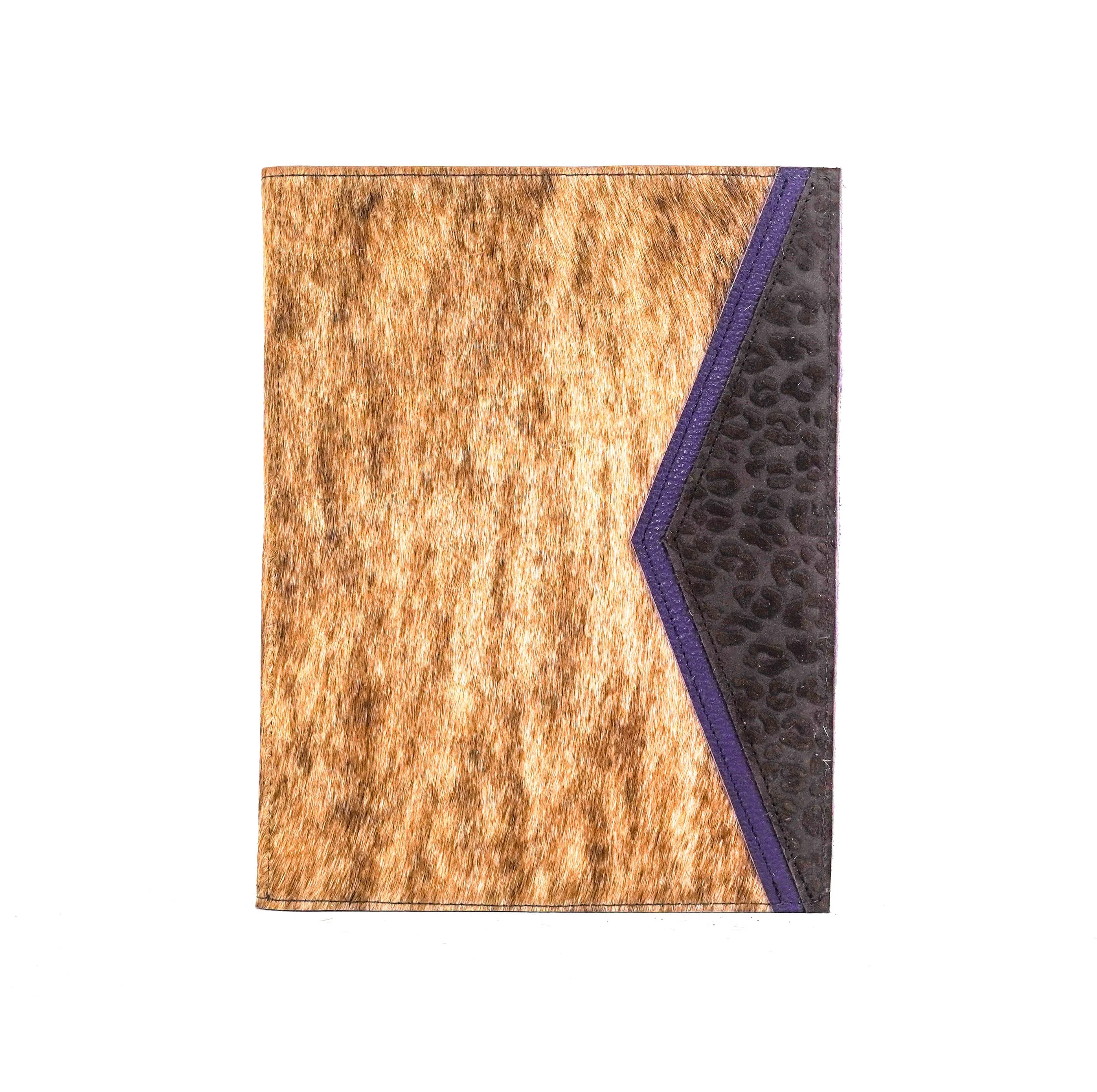 Large Notepad Cover - Brindle w/ Espresso Leopard