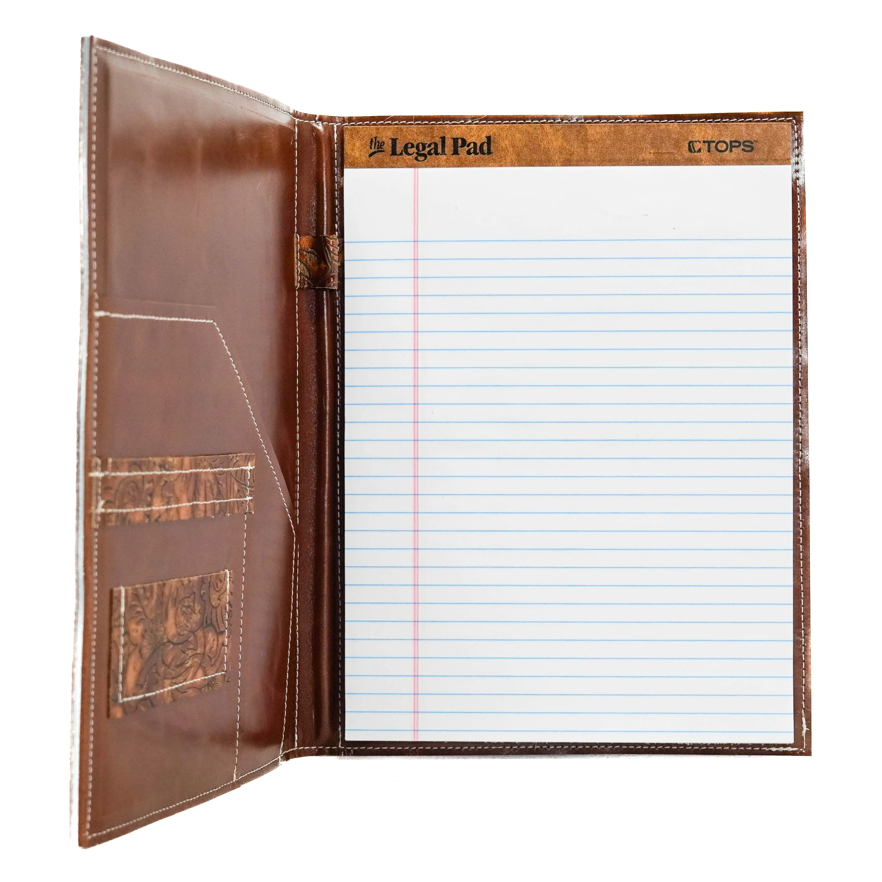 Large Notepad Cover - Tricolor w/ Brandy Tool