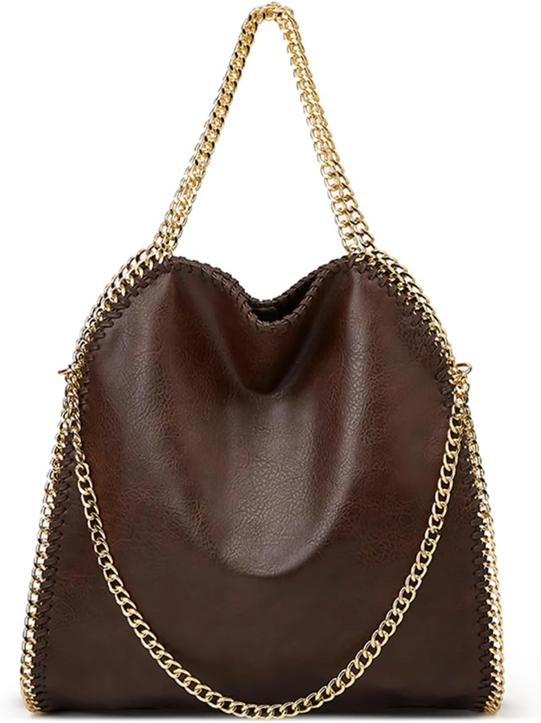 Large Shoulder Bag for Women, Leather Chain Tote Handbag, Designer Hobo Purse, Luxury Crossbody Bag