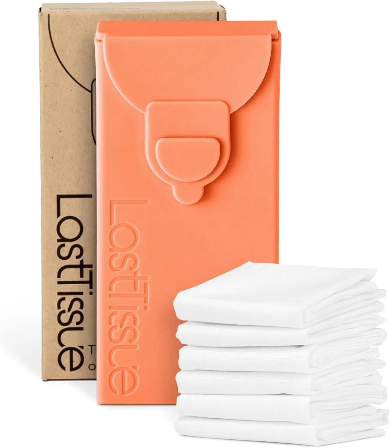 LastTissue® Reusable Cotton Tissue Pack – Sustainable, Durable, Eco-Conscious, Portable & Washable Facial Tissues for Men and Women with Travel Handkerchief Storage Case
