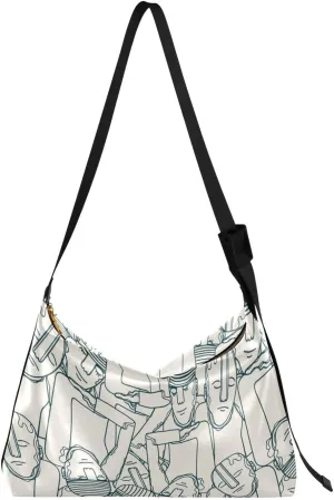 Leather Crossbody Shoulder Tote Bag for Women and Men W/Multi-pocket Casual Purse Messenger Bags Travel Work Multicolor 1